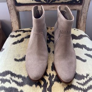 Joie Lucy Tan Suede Studded Ankle Boots Booties